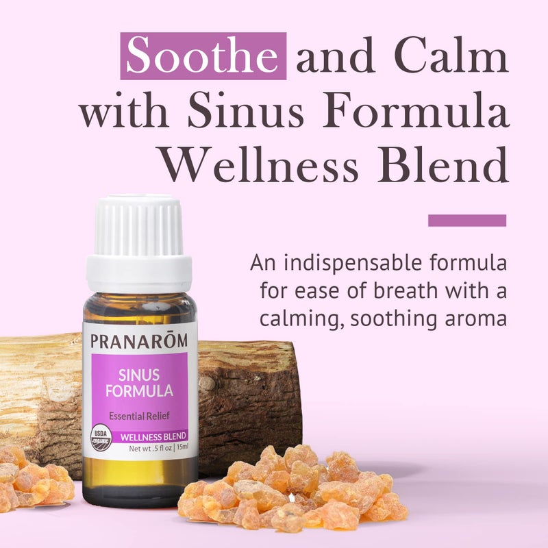 Pranarom - Sinus Formula Essential Oil Blend, Organic Essential Oils for Health, Essential Oils for Wellness, Aromatherapy Essential Oils, Certified Organic, 15ml - Image 2